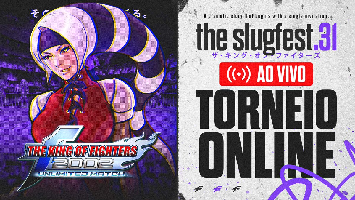 theslugfestbr's tweet image. 🔴 ESTAMOS AO VIVO!
Bora de campeonato de KOF 2002 UM!

🏆 Bracket: challonge.com/pt_BR/theslugf…
📺 Live: youtube.com/watch?v=gYaomn…

#KOF2002UM #SNK