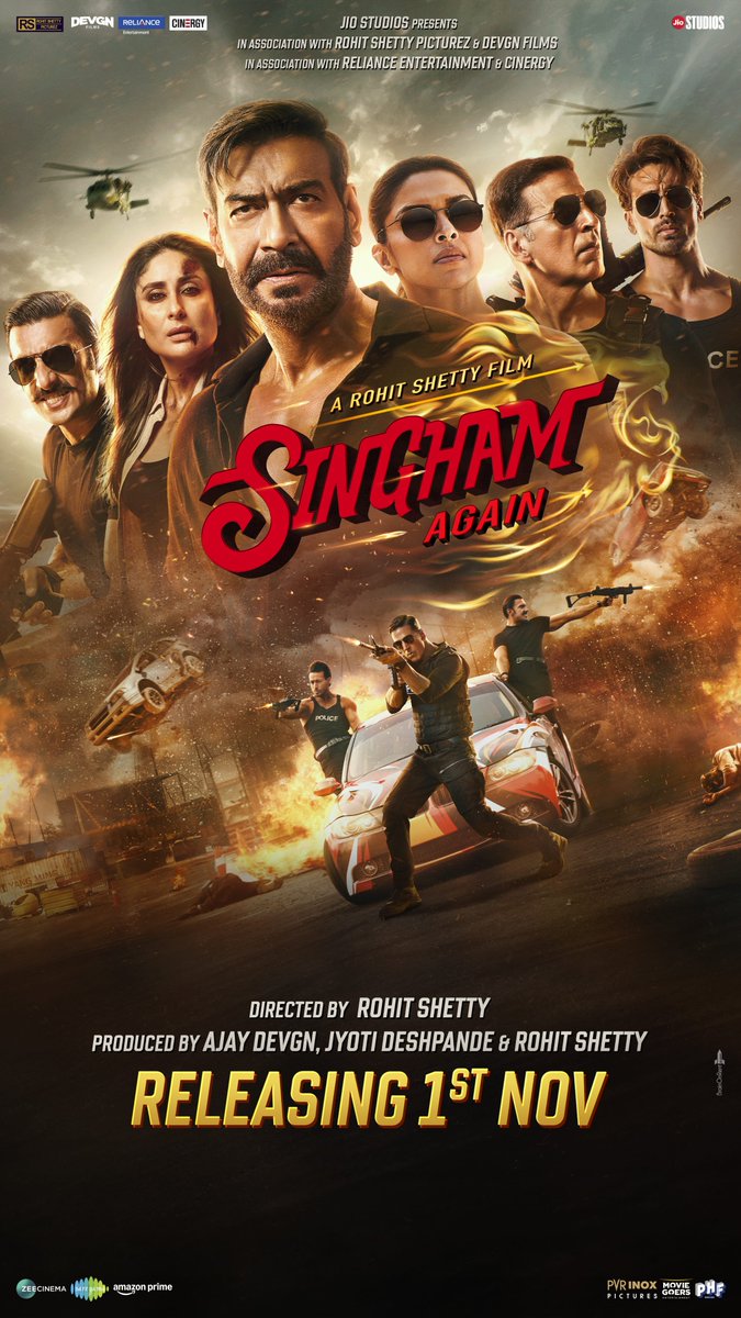 bollyproof's tweet photo. Just watched #SinghamAgain (2024)!

It was silly. So, so silly.

It inevitably rests on lots of star power, but the story was paper thin, and the script was so full of cliches!

Not a boring film, but lots of wasted potential.

⭐️⭐️⭐️ out of 5.

#bollywood https://t.co/70lEj9YgNG