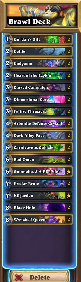 Another 6 wins with a super sweet Starship Warlock deck I got from <a href="/RidiculousHat/">Ridiculous Hat</a>. He didn't have Ceaseless Expanse and neither do I, so I ran his SAFE Pilot tech. Nailed it!

AAECAdTwBgLh6wbp7QYOyOsF8KkGlrMGnrMGnMEGi9wGnNwGodwGm90GiuIGyOQGyuQG3uYG7eoGAAA=