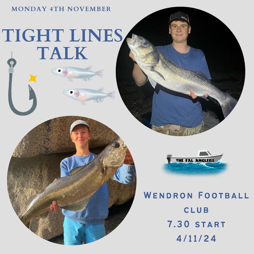 Got plans tomorrow? 

Join us for a FREE talk with @the_fal_anglers on Cornwall sea fishing! 🎣

📅 7:30 PM, Wendron FC
☕ Tea &amp; coffee
🎟️ Raffle prizes
