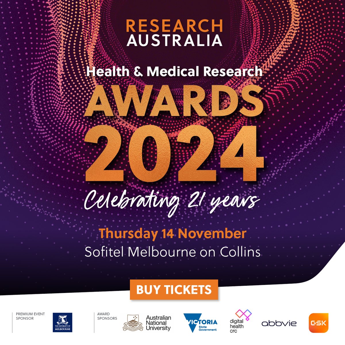 Digital Health CRC (@digihealthcrc) on Twitter photo โจWe're proud sponsors of the Digital & Data Health Innovation Award for <a href="/ResAustralia/">Research Australia</a>'s Health & Medical Research Awards
The awards honour the achievements of those who drive innovation & advancements that enhance our lives.
๐ More info & tickets: researchaustralia.org/awards/ โจWe're proud sponsors of the Digital & Data Health Innovation Award for <a href="/ResAustralia/">Research Australia</a>'s Health & Medical Research Awards
The awards honour the achievements of those who drive innovation & advancements that enhance our lives.
๐ More info & tickets: researchaustralia.org/awards/