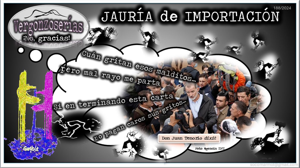 SocoMarmol's tweet photo. JAURÍA DE IMPORTACIÓN
(Vergonzoserías) -- ...Ambos, los carroñeros y los perros aulladores, son igual de miserables, aunque vistan los estos de seda y los aquellos de dril.
https://t.co/JH1XiLgRJR https://t.co/PbcOoctHzi