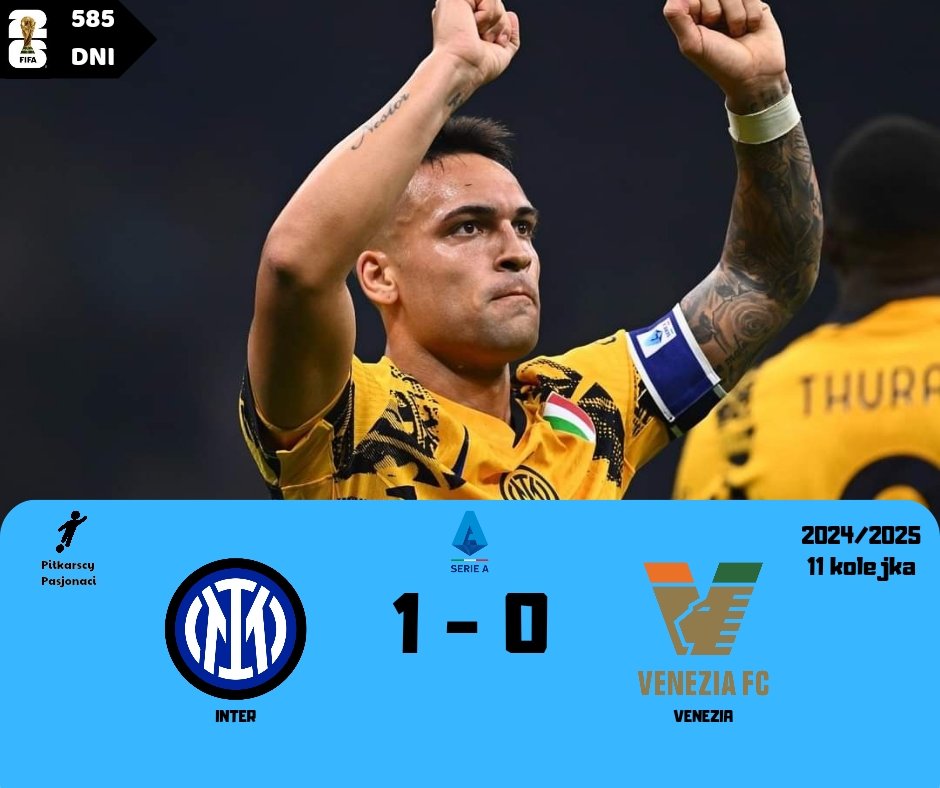 wofutbolu's tweet photo. #INTVEN

❗Ogromne męczarnie Mistrza Włoch, Inter skromnie pokonuje beniaminka z Wenecji❗

🔵⚫ Inter 1:0 Venezia 🟠⚫🟢

⚽ Lautaro Martinez 65' https://t.co/e2GqCnpFDm