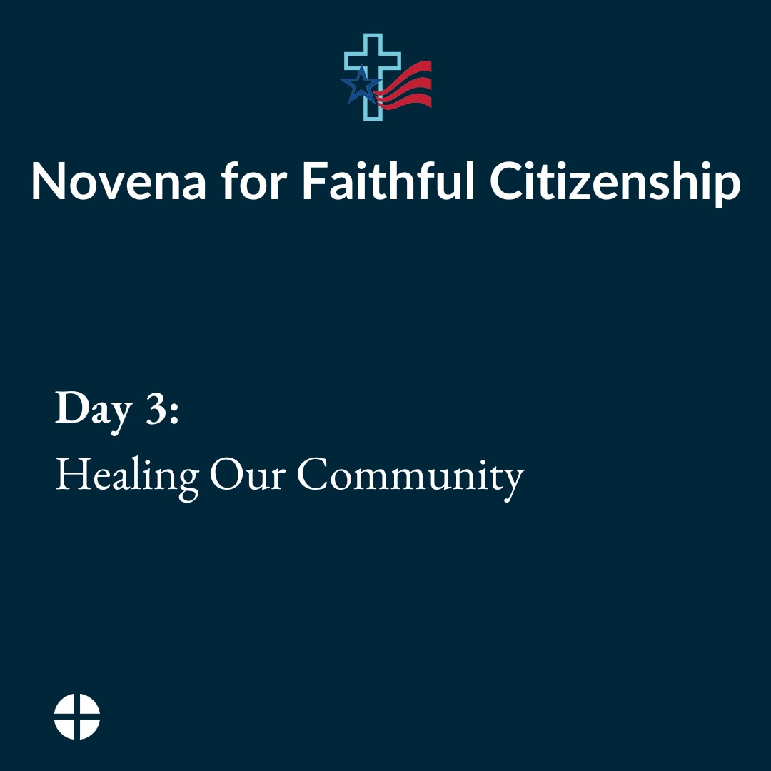 USCCB's tweet image. Our Catholic faith calls us to build up our communities. How can you work to heal the broken world? Learn more and pray the full novena at ow.ly/yGkP50TYU80 

#faithfulcitizenship