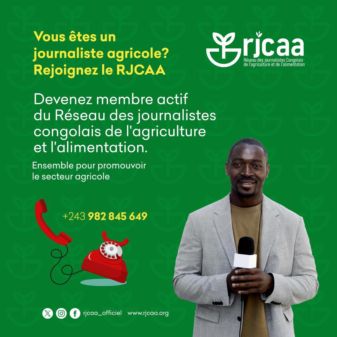 Ce message est pour vous, chers confrères et consœurs journaliste agricole. <a href="/Agriboost_info/">AGRIBOOST.INFO</a> <a href="/agrimedia_cd/">Agrimedia.cd</a> <a href="/mayoni_ruben/">mayoni ruben</a> <a href="/LepetitBaende/">Lepetit Baende</a> <a href="/lionelkioni/">Lionel KIONI</a> @maguy_mbuku <a href="/ImbandaLinda/">Linda IMBANDA</a> <a href="/MpezoNsiala/">Mpezo Nsiala Mpezo</a> <a href="/KibiraSuzy/">kibira suzy</a> <a href="/AggeeChuga/">Aggée Chuga</a> <a href="/CafeKinoise/">Café La Kinoise🇨🇩</a> <a href="/cipardc/">CIPA RDC</a> <a href="/PrincesseAdji/">CACAO🇸🇳🇸🇳🇸🇳</a> 
#TousPourLAgri