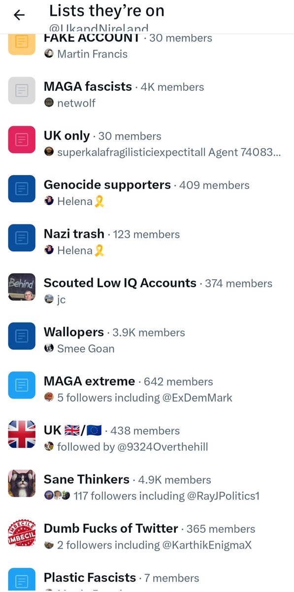 TravisHawke's tweet photo. @UkandNireland @Anna_Soubry I do like the "List's they're on" feature of twitter https://t.co/gfUq1aY08Z