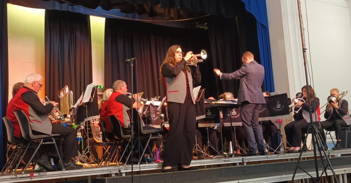 renfrewband's tweet photo. We thoroughly enjoyed taking to the stage at the Borders Entertainment Contest! 🏆 🎺 

Congrats to principal cornet player Ash, who took home the awards for Best Soloist and Best Solo Cornet. We were also delighted to win the Best Deportment Prize (some ‘80s chic?!). 
#renfrew https://t.co/fboq6lpyWj