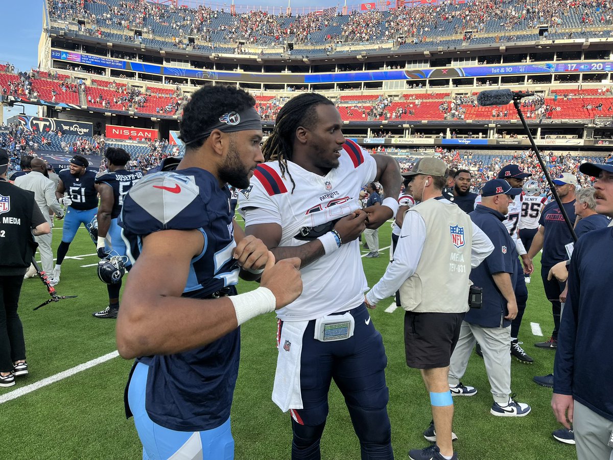 VFL’s <a href="/Qbjayy7/">Joe milton #5</a> and <a href="/GabeJeudy/">Gabe Jeudy</a> catching up following Sunday’s 20-17 Titans OT win over the Patriots in Nashville <a href="/WVLTSports/">WVLT Sports</a> <a href="/wvlt/">wvlt</a>