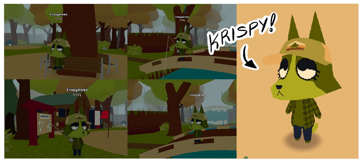 My #webfishing character. Green dawg.🐟