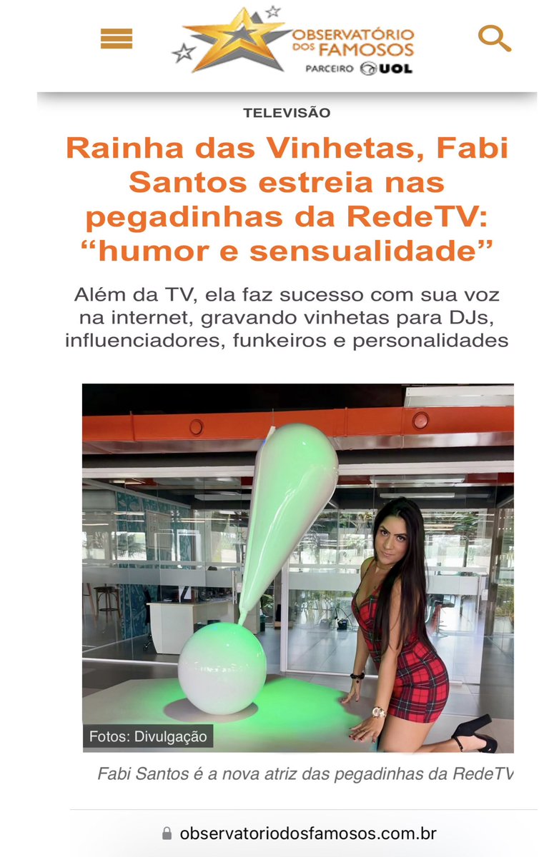 fabisantosofc's tweet photo. Veja toda a matéria desse trabalho lindo nos links abaixo e vamos rirrrr 🥳🥰 🔥 

#rainhadasvinhetas #fabisantos #redetv #pegadinhas #joaoklebershow https://t.co/6ZtdyFMfDB