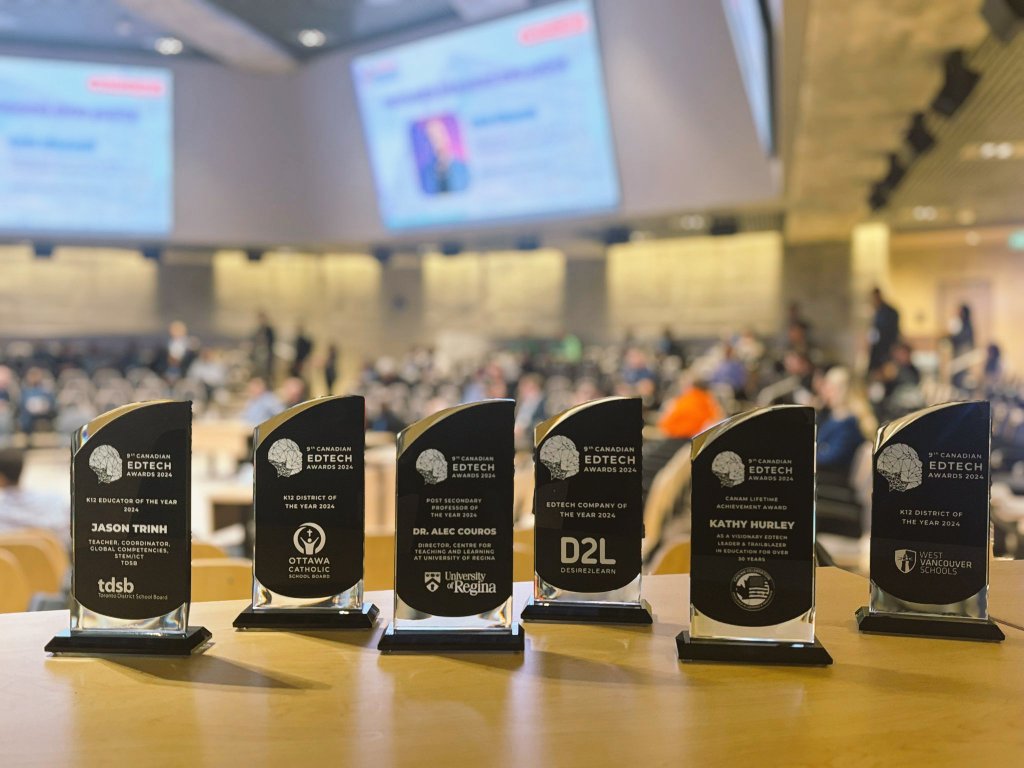 MindShareLearn's tweet photo. Congratulations to our 9th Canadian EdTech Award Winners presented at #EdTechCAN24 @jasontries @tdsb @TDOttawa @OttCatholicSB @chrkennedy @WestVanSchools @JohnBakerD2L #D2L @courosa @UofRegina  Special #CanAm Lifetime Achievement Award presented to Kathy Hurley @SteveJoordens https://t.co/AB4LyYiLTN