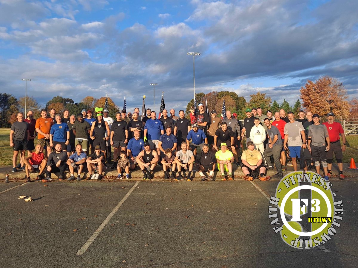 F3 Burlington (@f3btown) on Twitter photo 58 strong were on hand yesterday to celebrate 9 years of F3 Btown!! Many thanks to our Qs Bootstrap and Broadway, to Rooster for another next-level Coffeteria, and to PAX from <a href="/F3Greensboro/">F3 Greensboro</a>, <a href="/F3GSONA/">F3 GSO Northern Alliance âG-SoĂąaâ</a> and <a href="/F3Mebane/">F3 Mebane and Graham</a> who joined the celebration.
<a href="/F3Nation/">F3</a> 58 strong were on hand yesterday to celebrate 9 years of F3 Btown!! Many thanks to our Qs Bootstrap and Broadway, to Rooster for another next-level Coffeteria, and to PAX from <a href="/F3Greensboro/">F3 Greensboro</a>, <a href="/F3GSONA/">F3 GSO Northern Alliance âG-SoĂąaâ</a> and <a href="/F3Mebane/">F3 Mebane and Graham</a> who joined the celebration.
<a href="/F3Nation/">F3</a>