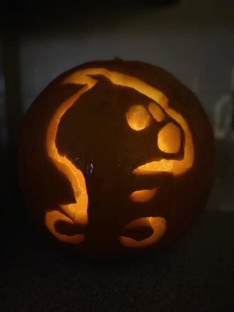 Arthur (2AD) carved a peashooter from plants vs zombies!🎃