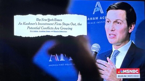 Nach9636's tweet photo. @aleshadalin Jared Kushner, son of convicted felon Charles Kushner, learned from the best criminals. Why did Schlumper pardon Charles? And how did Jared get 2B from then Saudi’s without being an experienced investment banker? #TrumpGrifter #CancelTrump #ProudBlue https://t.co/F14SEUzh7d
