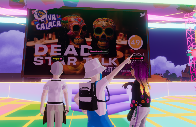 manujuang's tweet photo. muy bueno todo el trabajo hecho por los chicos de @VivaLaCalaca dentro del metaverso de @decentraland 👏👏👏
pueden pasar a verlos en https://t.co/Jc9DPBzniQ https://t.co/kKuJmf7P8c
