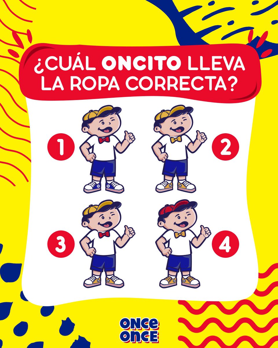 onceonceven's tweet photo. ¿OnceLover, cuánto conoces a #Oncito? 🧁

Sabemos que lo conoces muy bien, así que pon mucha atención a la imagen y cuéntanos en los comentarios: ¿Cuál de estos 4 Oncitos lleva la ropa correcta? 👀✨

#EsOtroNivel #Chocolate #OnceOnceFudge  #TuDulceCompañía #Venezuela #LaHoraDeLaMerienda
