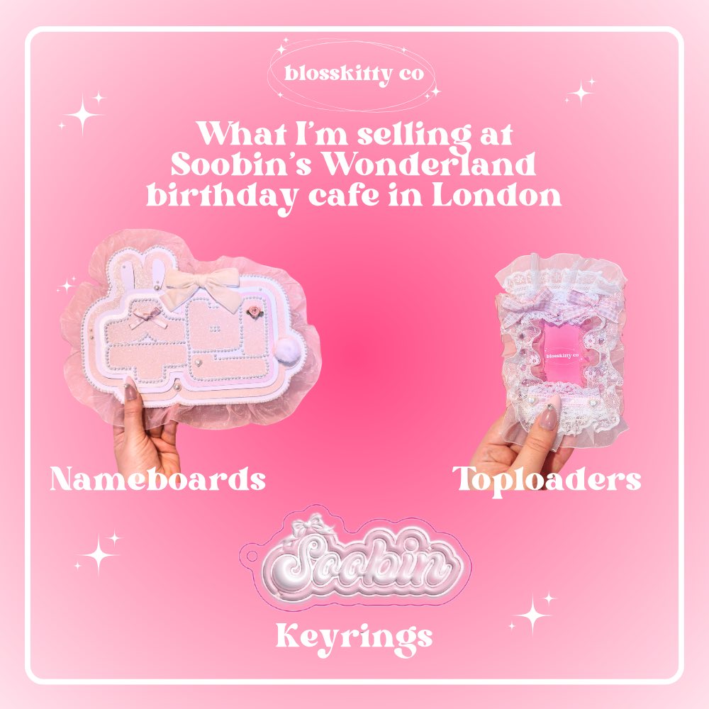 blosskittyco's tweet photo. what i’m selling at soobin’s wonderland birthday cafe in london! 

event is at the soho branch of nuttea on the 30th november! see you all there! 💗

book your slot here: 
https://t.co/Mf3qnyicWN https://t.co/b6l3uvev1X
