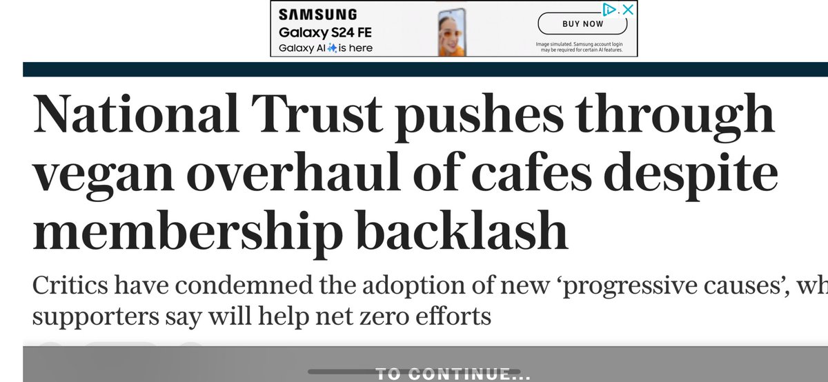 Smppsm2's tweet photo. The National Trust’s timing of their “vegan cafe menu” vote couldn’t be funnier. https://t.co/AVpjaAGqZG