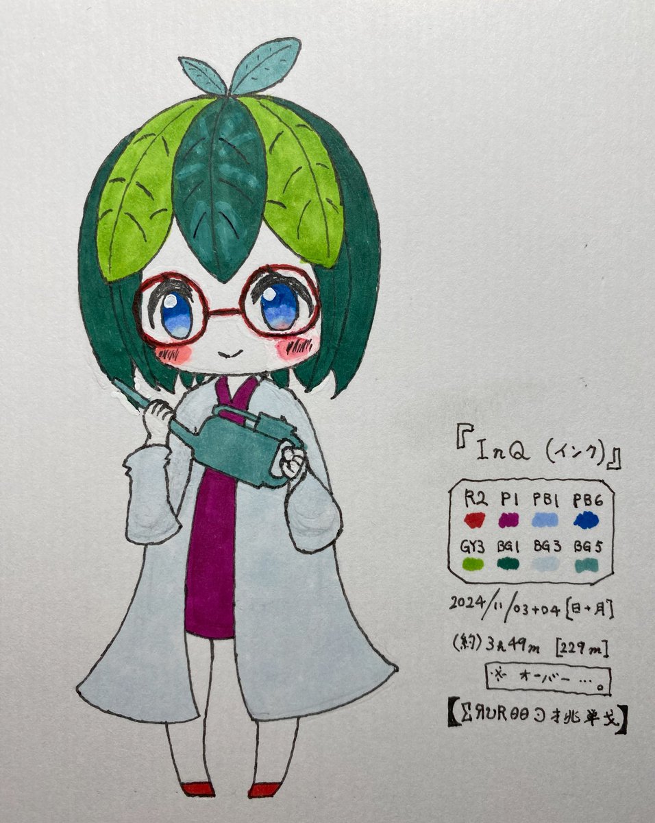 XXXX33757670's tweet photo. 【2024年11月03+04日(日+月)】
こんにちは!
練習習慣用に。
● 着彩色:8色
を抽選して、無理矢理88分以内で、キャラデザ含めて完成させる試み。
要領が悪過ぎて……。
『InQ(インク)』ちゃん、です。
……はい。
詳細は、後ほど『pixiv』に投稿予定です!
#イラスト
#ΣЯυRθθϿ扌兆単戈
#InQ https://t.co/yOvxZRf0ZR