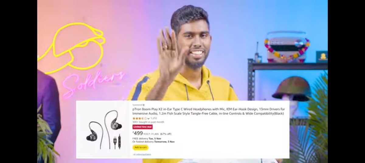 nikethankesi's tweet image. He mentions IEM, which costs 500 rupees, in this video. However, he showed out some IEM like headphones with hook designs. It&apos;s not even an IEM technically. 

To Nandha, also known as #A2D, Before publishing your supposedly valuable article, do some research.

#a2dnandha