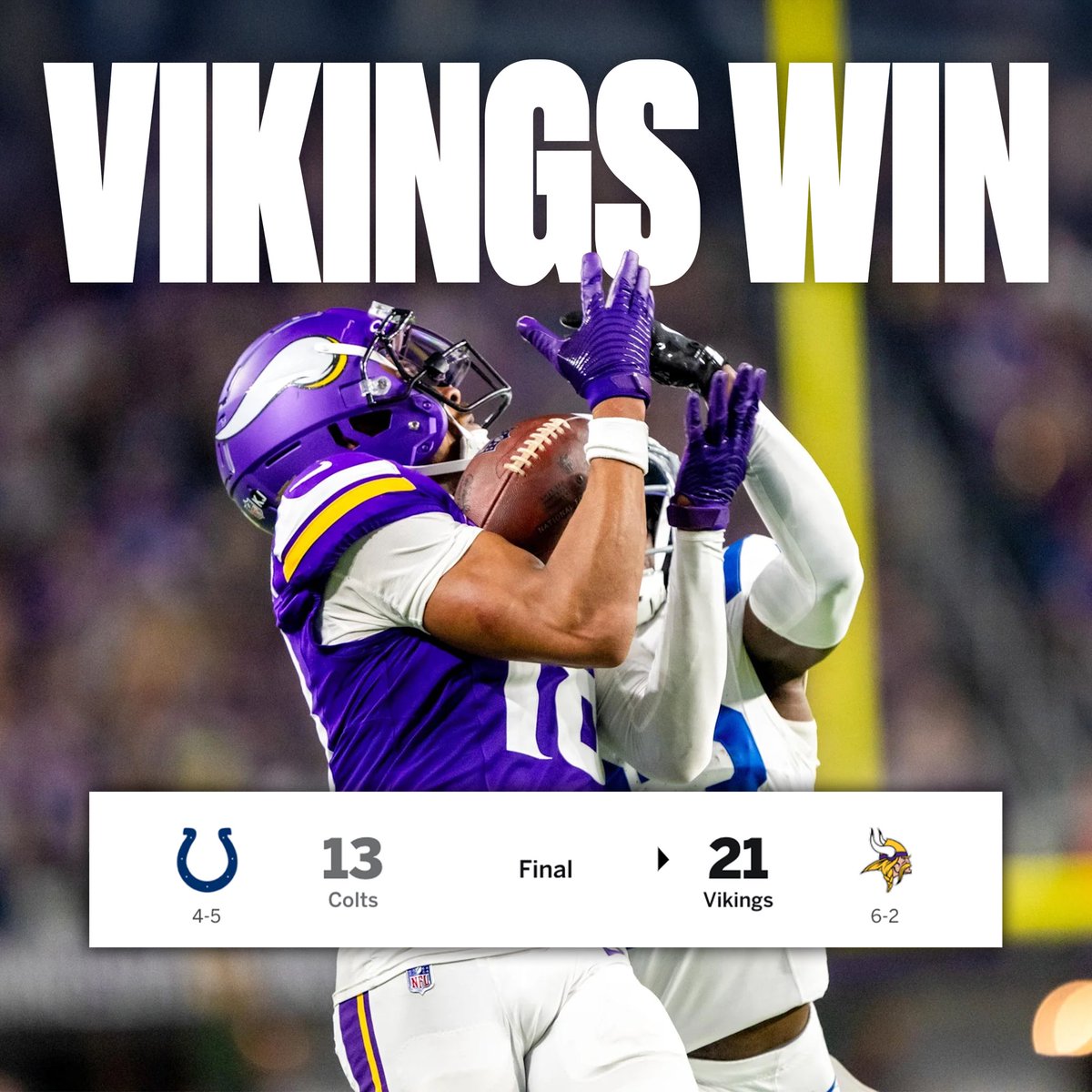 THE #VIKINGS ADVANCE TO 6-2 🔥