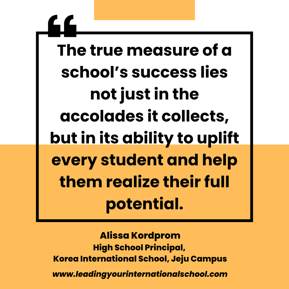 Thank you Alissa Kordprom for the recent Leading Your International School Principal's Blog.

…og.leadingyourinternationalschool.com/leadership/the…

How is your school redefining success? Share your insights and let's inspire change!

#leadership #success #internationalschools #lyis