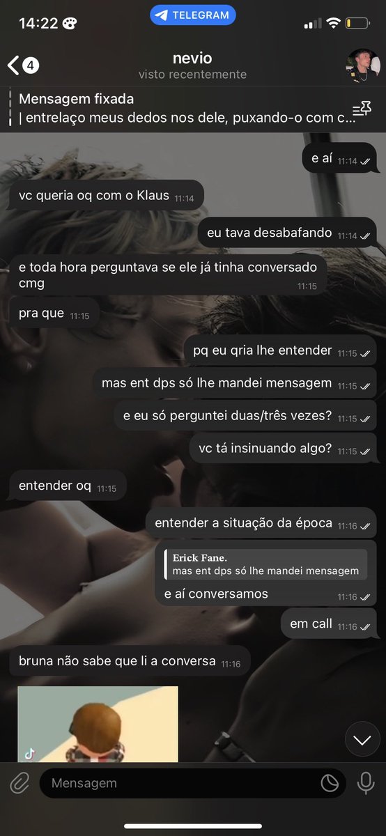 essa é a conversa inteira, pra quem quiser ver, a insistência em dizer que eu estava querendo saber demais do off sendo que estava tudo mt bem claro, apenas aos olhos dele que não, não é? vai tomar no seu cu.