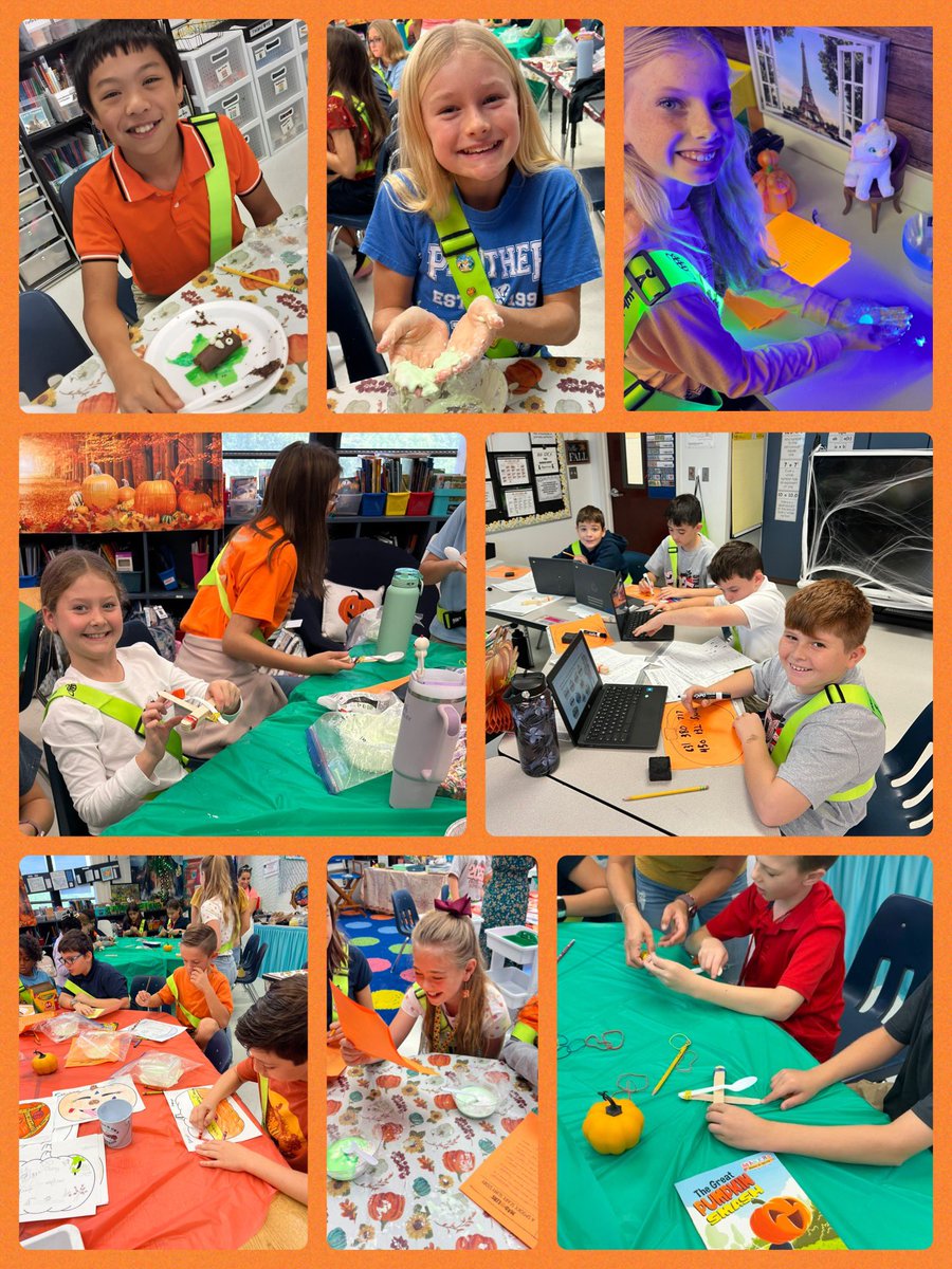 MrsSmallPBC's tweet photo. Our end of the unit integrated fall themed celebration was a success! From escape rooms, math bats and building catapults to character trait pumpkins, Mad Libs and glowing Oobleck, these kiddos had a blast! @RisaSuarez https://t.co/Tpck5B8rvx