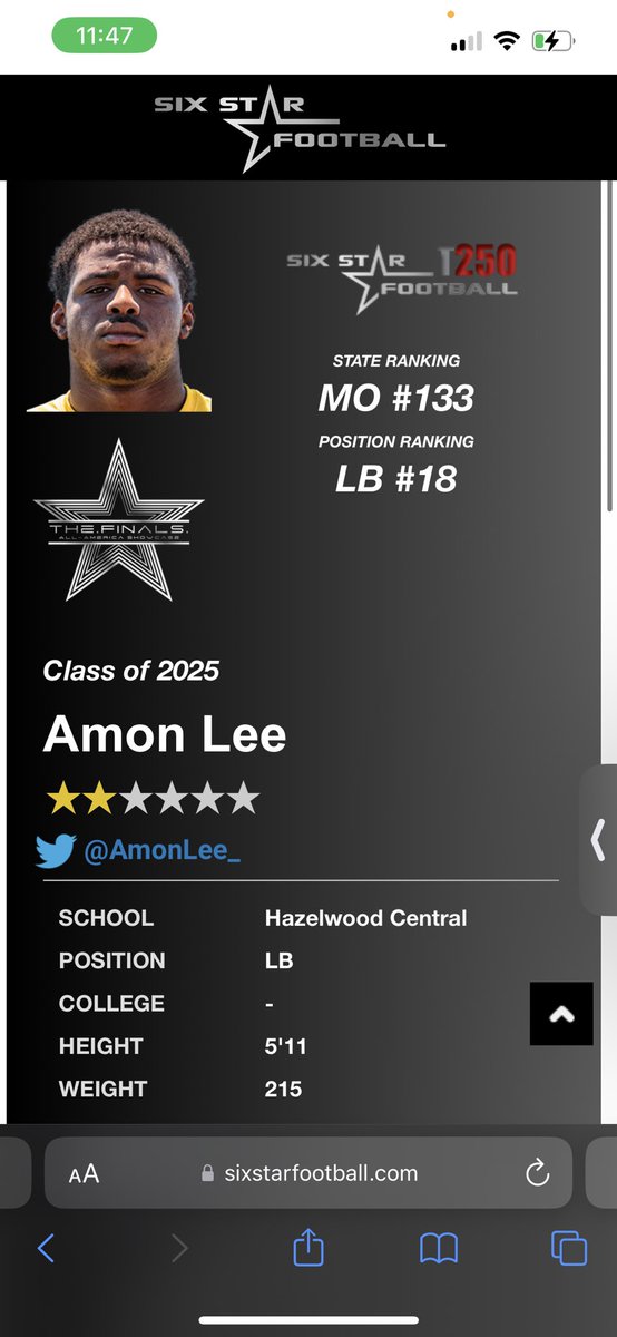 Thank you <a href="/sixstarfootball/">Six Star Football | PLUS+</a> community. I’m very appreciative. <a href="/CoachBrooks1911/">Coach Brooks</a> <a href="/JPRockMO/">JP Rock</a> <a href="/PrepRedzoneMO/">Prep Redzone Missouri</a> <a href="/GSV_STL/">Gateway Sports Venue</a> <a href="/FCProspects_/">First Class Prospects</a>