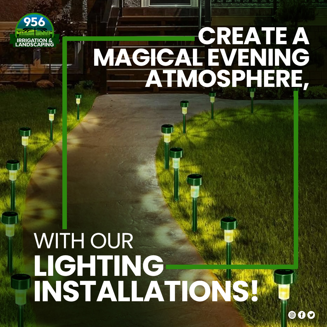 956Irrigation's tweet photo. With the help of our exquisite landscape lighting solutions, turn your outdoor area into a mystical haven at night! 
𝐖𝐞𝐛: https://t.co/8tT1O2HxSm
𝐏𝐡: (956) 222-8866

#landscape #lawncare #lawn #garden #gardening #garden #gardeninspiration #ecofriendly #irrigation #outdoors https://t.co/qzemQ1kLH1