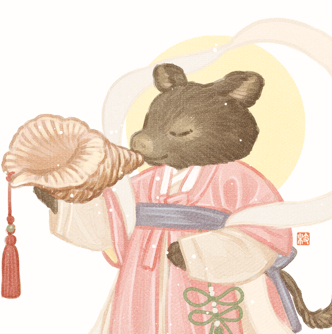 bygajee's tweet image. 돼지의 나각 연주