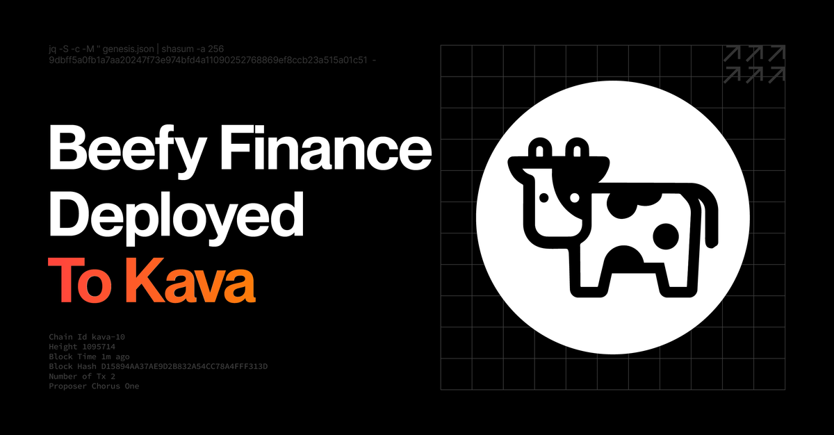 AfeezAdeso51002's tweet photo. Kava is excited to welcome @BeefyFinance to the #KavaRise incentives program and our rapidly growing ecosystem of protocols!

#KAVA
 
$KAVA https://t.co/yjh4UCkz2M