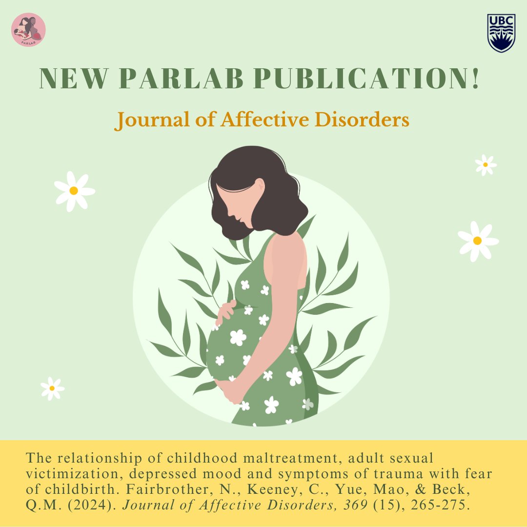 Check out our new publication about the associations between prior trauma, mental health, and fear of childbirth among pregnant people! sciencedirect.com/science/articl…