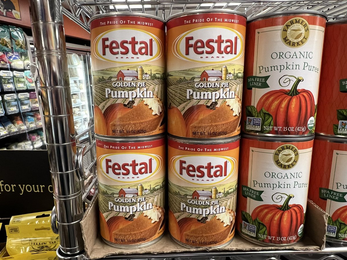 CaseyCommon's tweet image. Happy to report that Festal brand pumpkin pie filling remains available in Minnesota.