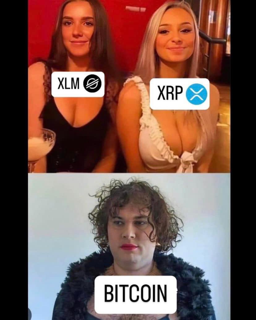🤣🤣🤣 #XRP &amp; #XLM V #BITCOIN