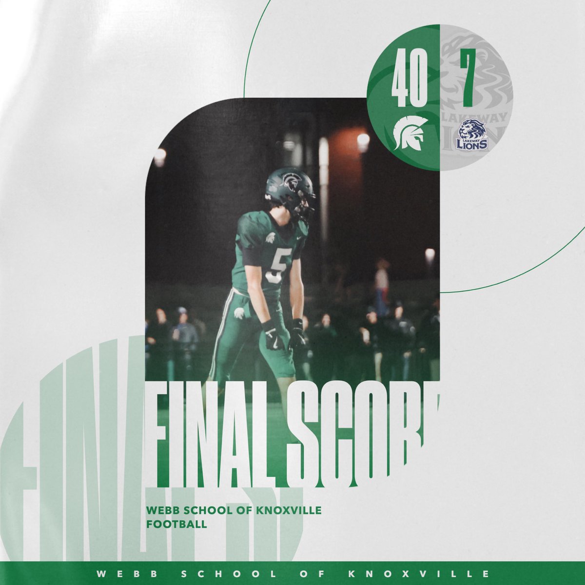 𝙁𝙊𝙊𝙏𝘽𝘼𝙇𝙇 𝙍𝙀𝙎𝙐𝙇𝙏𝙎
The Spartans picked up a win at home on Friday night vs. Lakeway Christian. They head to BGA this Friday for the First Round of the State Playoffs. 

#GoSpartans ⚔️🟢⚪️