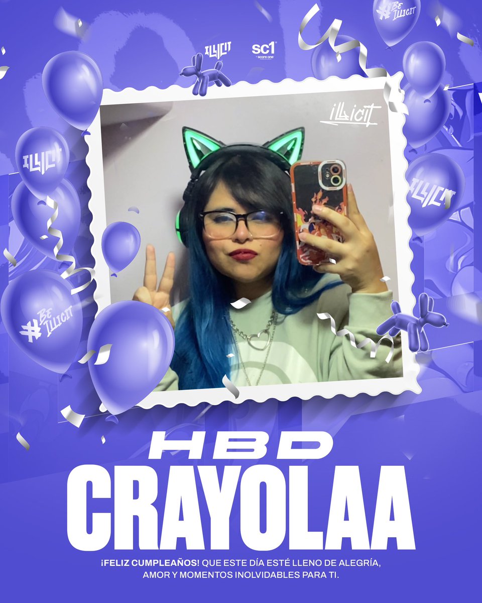 Hoy queremos felicitar a nuestra cm <a href="/Crayolaa__/">Crayolaa 🐝</a> 🥳

¡FELIZ CUMPLEAÑOS de parte de toda la familia illicita! 🎂💜
#Beillicit