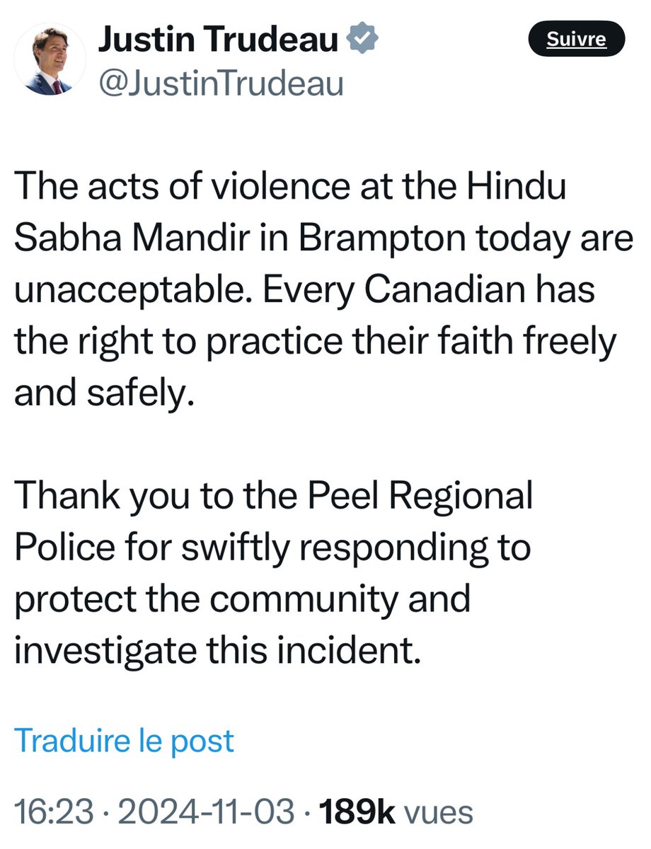 Can you spot the difference between my tweet and that of the three establishment party leaders? 

Not one of these cowards dares to even name the KHALISTANI SIKHS who are committing the violence. They’re afraid to offend some voters, even though Khalistani supporters are a