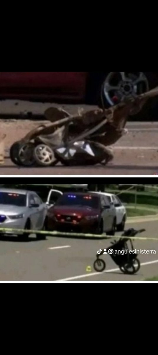 guie1710na's tweet photo. @huda61873947 @Al13TT The first photo shows a stroller hit at 102 mph as opposed to a completely intact stroller.👇🏾🤔🤷🏾 https://t.co/BzjArEHNQP