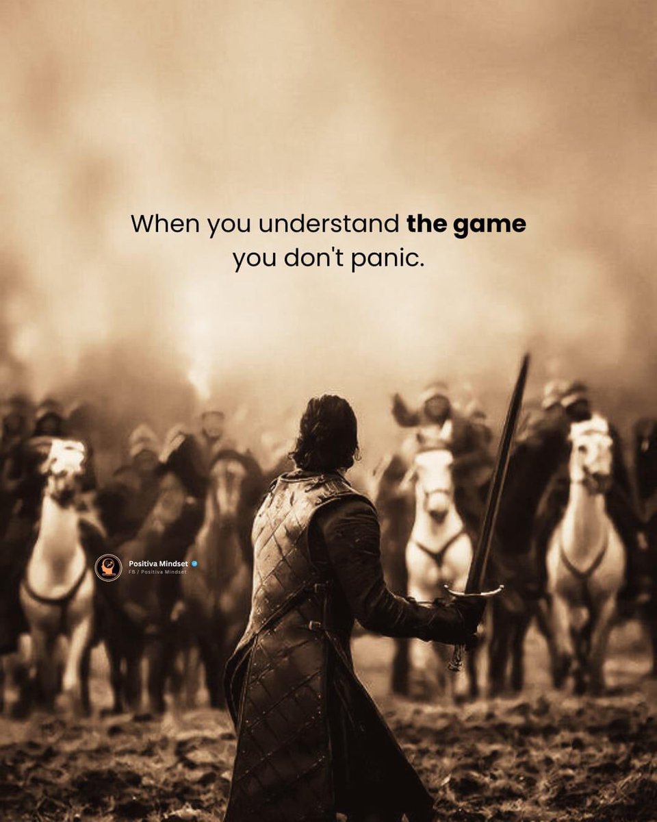 When you understand the game, you don’t panic. #EmotionalIntelligence #PositiveMindset