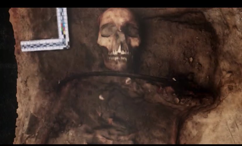 They took the sickle out.
THEY. TOOK. THE.  SICKLE.  OUT! 😱

This season of “Secrets of the Dead” - Field of Vampires episodes on PBS is the start of a horror movie…
#IRL #Horror #Vampires 🧛‍♀️