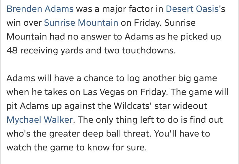 B11enden's tweet photo. 56-6 ✅ Desert Oasis HS vs. Sunrise Mountain HS https://t.co/HWWKZ1x1xT