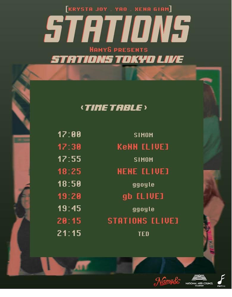 gb_staff_'s tweet photo. 🔸本日🔸シンガポールから3人のシンガーによるプロジェクトSTATIONSの初来日、本日11/4(sun)東京でのイベントはNamy&amp; による企画🌈

gbは夜の19時20分に出演します⚡️

Namy&amp; presents
STATIONS TOKYO LIVE
2024年11月4日(MON)17:00‐22:30
Time Time Out Cafe &amp; Diner（恵比寿）
#gb #STATIONS #Namy&amp; https://t.co/4kwvFUYo75