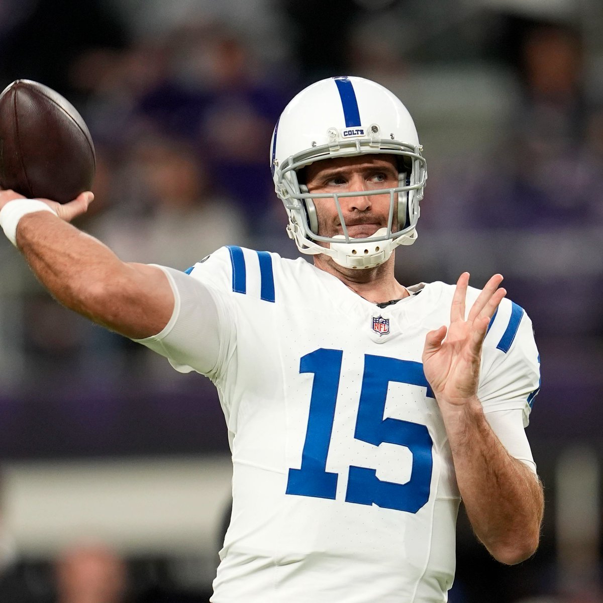 NFL's tweet image. Flacco vs. Darnold.

📺: #INDvsMIN on NBC/Peacock
📱: Stream on #NFLPlus