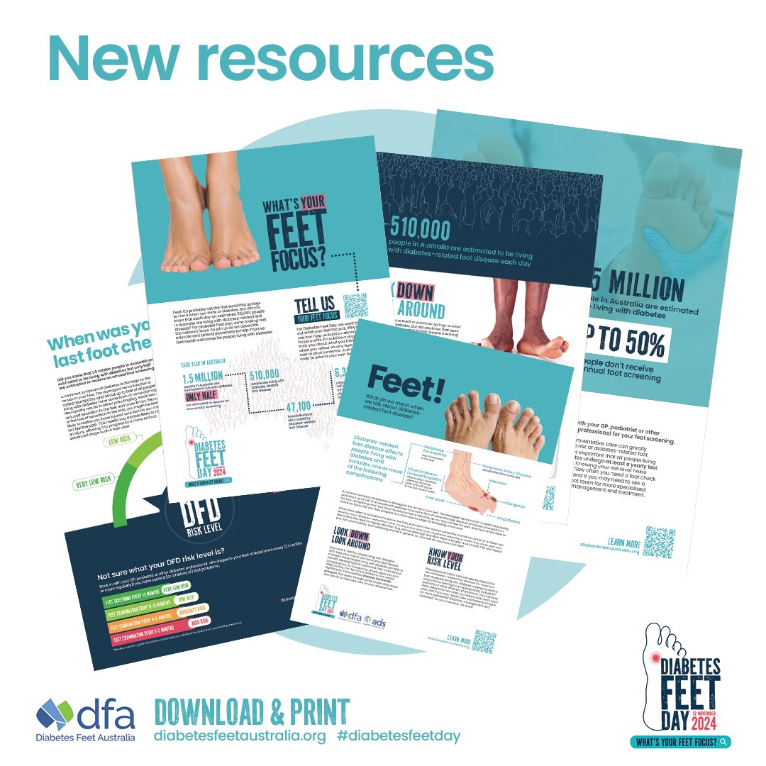 Diabetes Feet Day is fast approaching! Check out the ready-made resources to print and share across your social channels, newsletter, or even use to decorate.  Help spread awareness to improve foot health outcomes for people living with diabetes. diabetesfeetaustralia.org/diabetes-feet-…