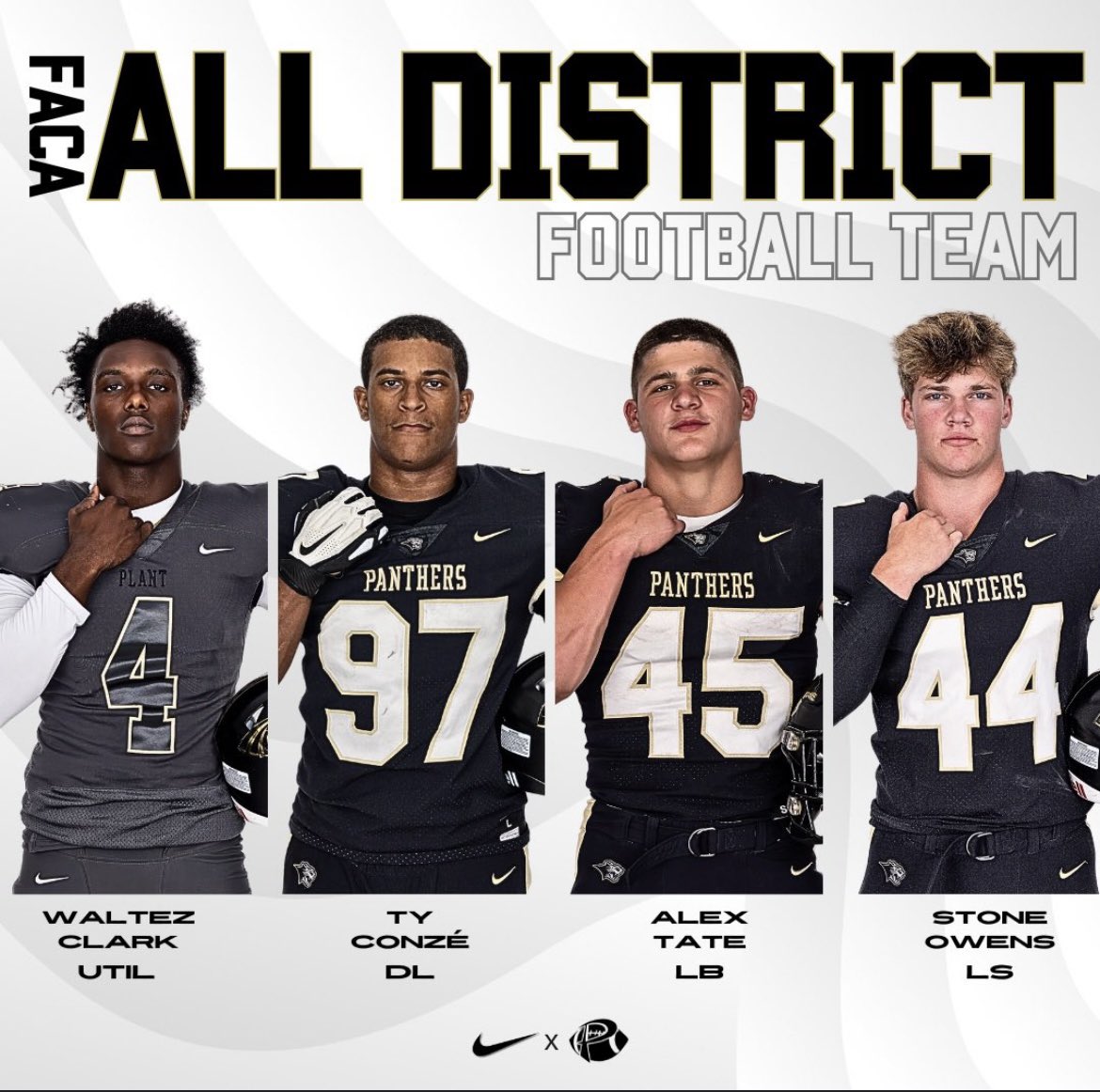 Proud to be selected for the All District Team for the 2nd year in a row and also be nominated to the District 15 All-Star
Team!
<a href="/plantpanthersfb/">Plant Panthers Football</a> <a href="/irltb85/">Hank Brown</a> <a href="/CoachKAmato/">Believe you Can</a>