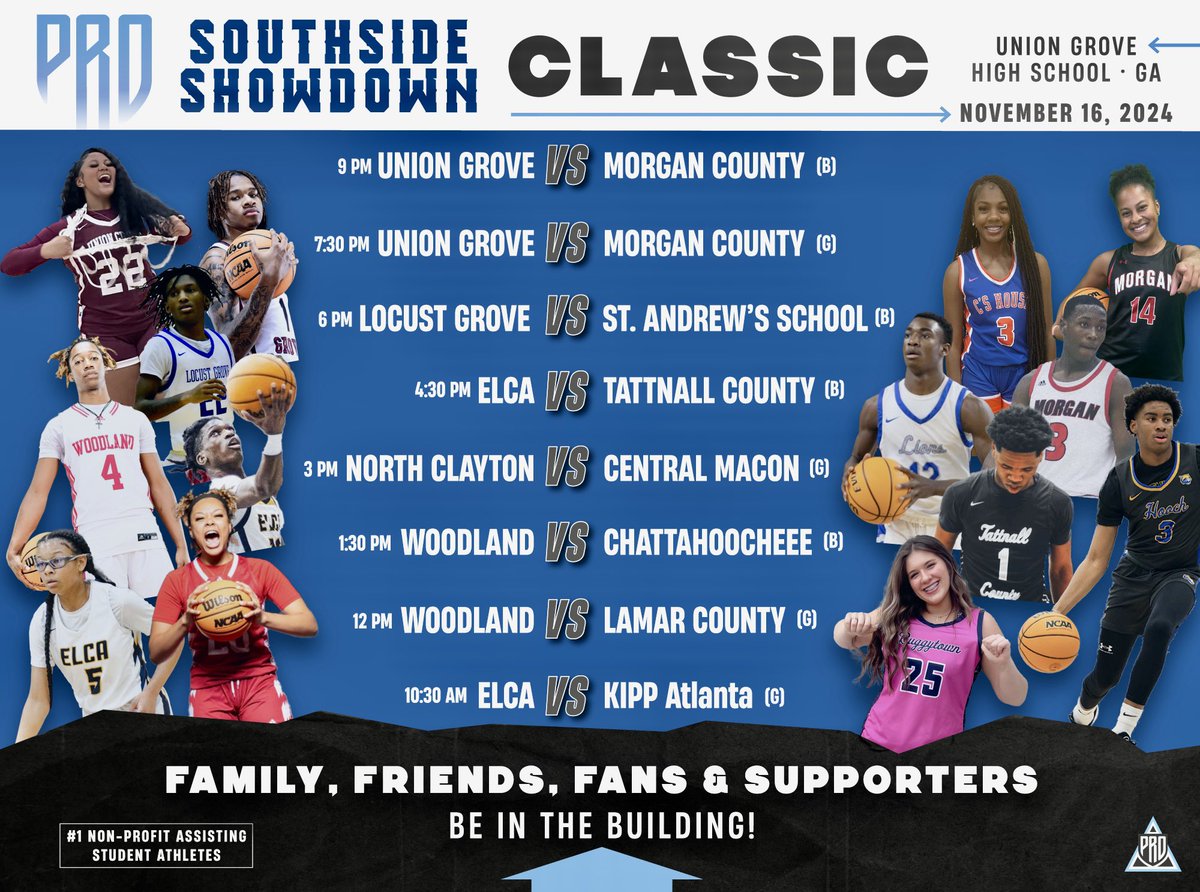 🏀Southside Showdown | Classic☑️

🔥Official Card Release🔥

📝Talented programs across Georgia, that’ll all be stationed on the Southside…

💯COMPETING TO BE VICTORIOUS

🗓️Saturday, November 16
📍Union Grove HS

🗣️Family, Friends, Fans &amp; Supporters… BE IN THE BUILDING