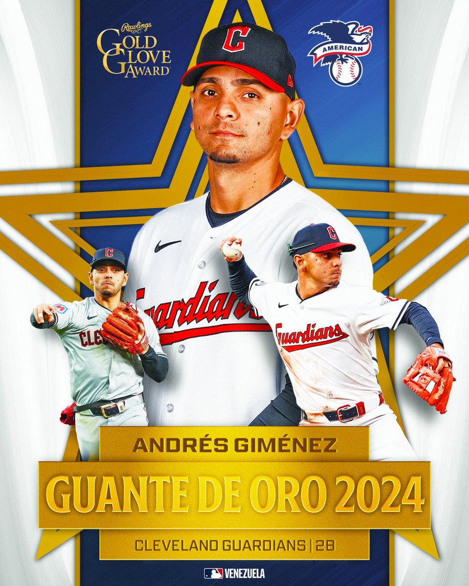 ¡El orgullo de Barquisimeto! 🇻🇪 

Andrés Giménez gana el tercer Guante de Oro de su carrera en Las Mayores. 👏