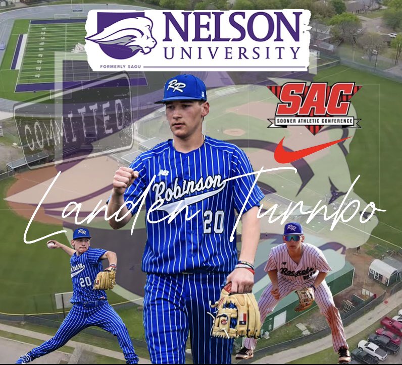 Landen Turnbo (@landenturnbo) on Twitter photo I am honored to announce my commitment to continue my education and play ⚾️ at Nelson University! I want to thank God, Parents, Bros, <a href="/Patrick_Mathis_/">Patrick Mathis</a> and my Coaches for pushing me to get better daily! Thank you! <a href="/WyattStavinoha/">Wyatt Stavinoha</a> <a href="/NelsonUBaseball/">Nelson University Baseball</a> <a href="/rocketbaseball/">Robinson Rockets</a> <a href="/mcornacchione28/">Matt Cornacchione</a> I am honored to announce my commitment to continue my education and play ⚾️ at Nelson University! I want to thank God, Parents, Bros, <a href="/Patrick_Mathis_/">Patrick Mathis</a> and my Coaches for pushing me to get better daily! Thank you! <a href="/WyattStavinoha/">Wyatt Stavinoha</a> <a href="/NelsonUBaseball/">Nelson University Baseball</a> <a href="/rocketbaseball/">Robinson Rockets</a> <a href="/mcornacchione28/">Matt Cornacchione</a>