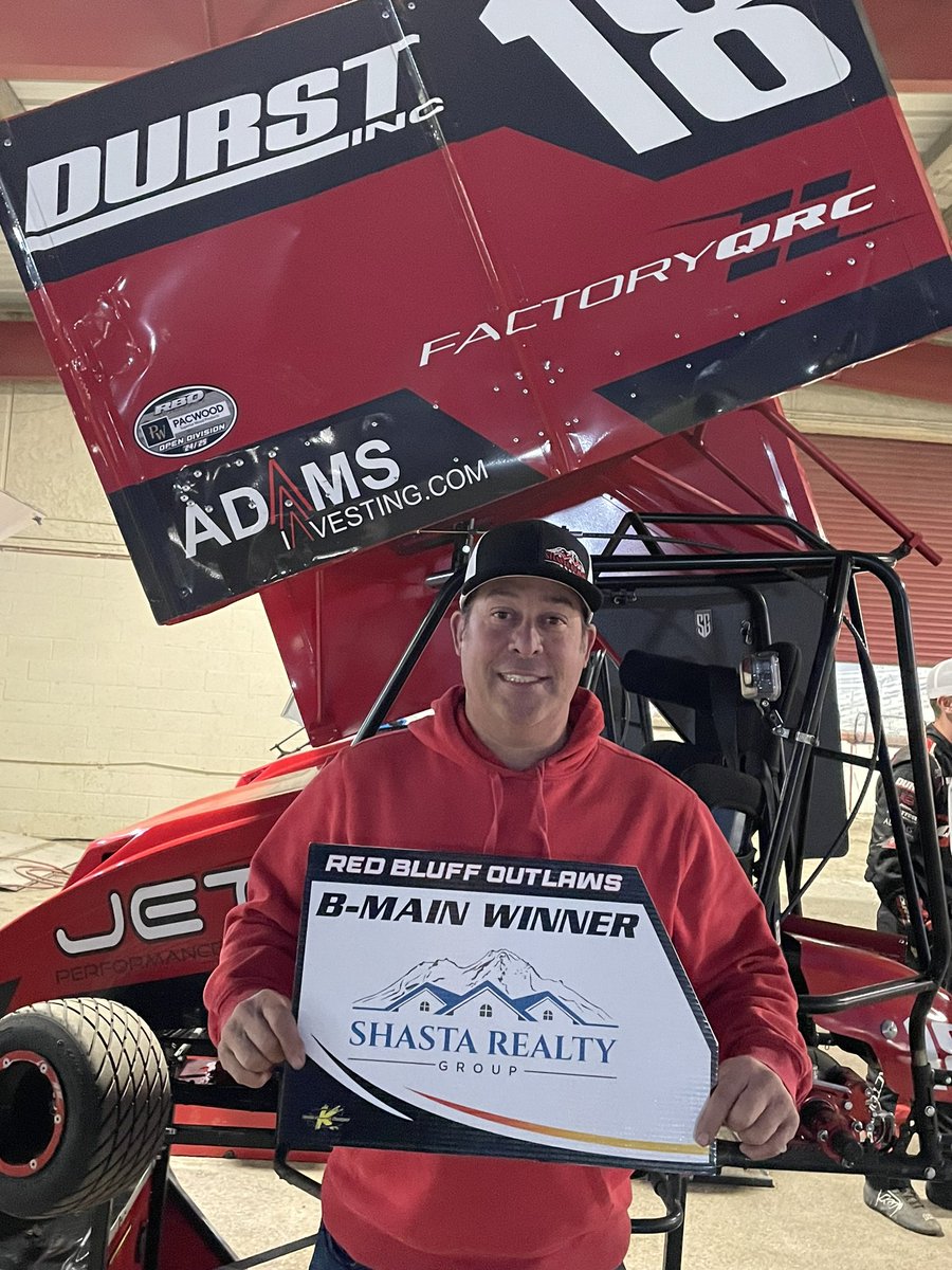 RBOutlaws's tweet photo. #18T @TannerHolmes18 wins the Shasta Realty Group B-Main and transfers to the PacWood Superior Wood Products A-Main along with:
2. #1C Hill
3. #11VS Bunch
4. #14 Gramps
5. #2 Brown
6. #22 McNary https://t.co/sPGvlHSQtj